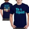 Camiseta azul marino de Fito & Fitipaldis con diseño de casetes y discografía