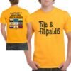 Camiseta naranja de Fito & Fitipaldis con colección de casetes en la espalda