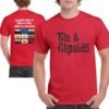 Camiseta roja de Fito & Fitipaldis con estampado negro y discografía en la espalda