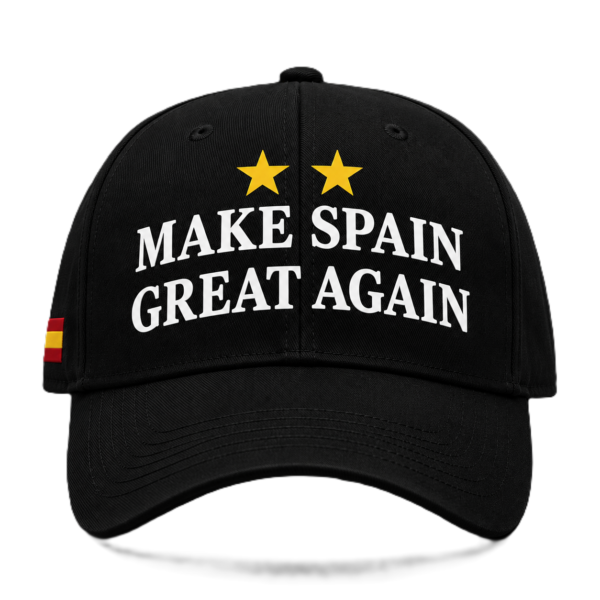 Gorra negra Make Spain Great Again inspirada en Ferran Torres durante la celebración de la Selección Española Campeona del Mundo 2026
