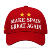 Gorra roja Make Spain Great Again inspirada en Ferran Torres durante la celebración de la Selección Española Campeona del Mundo 2026