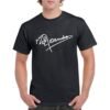 Camiseta unisex negra con firma de Rosendo en color blanco
