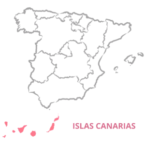 Mapa de España con las Islas Canarias destacadas para la opción de envío