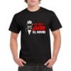 Camiseta negra para despedida de soltero con diseño de casco futurista y texto «Yo soy Javier el novio»