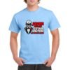 Camiseta azul celeste para despedida de soltero con diseño Javier deja de estar soltero, Las tropas del novio