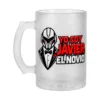 Jarra de cerveza esmerilada de 500 ml con diseño Yo soy Javier el novio para despedidas de soltero